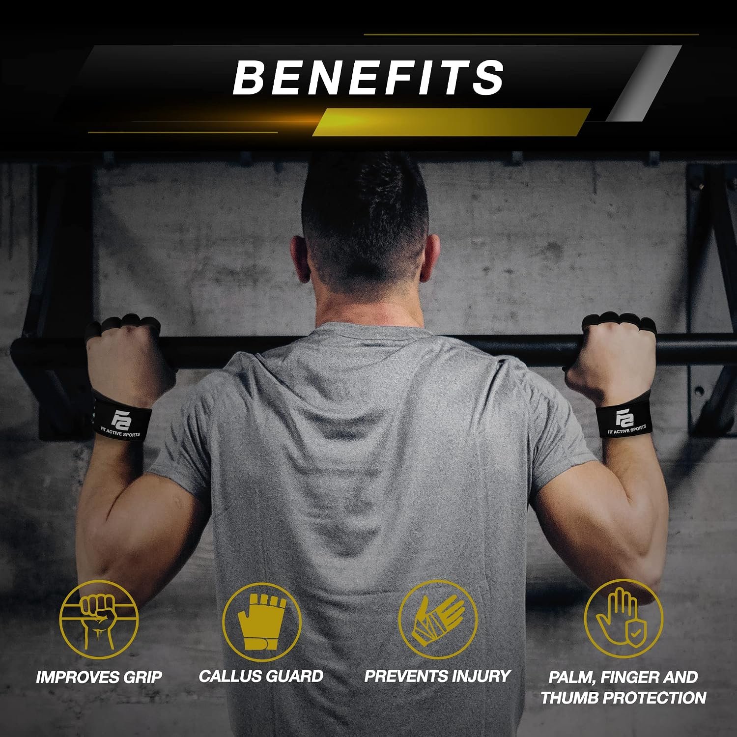 Fit Active Sports New Ventilated Weight Lifting Workout Gloves with Built-in Wrist Wraps for Men and Women - Great for Gym Fitness, Cross Training, Hand Support & Weightlifting. - Image 7