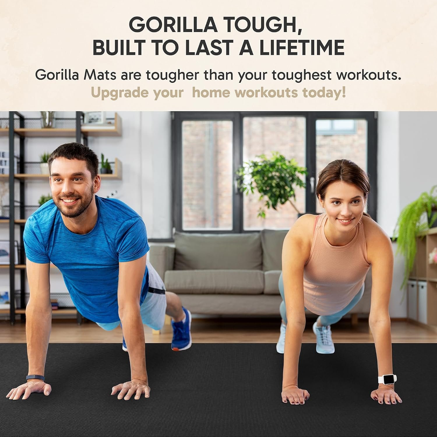 Gorilla Mats Large Exercise Mat – 6'x4', 7'x4', 7'x5', 8'x4', 10'x4' (1/4" Thick) – Ultra Durable Workout Mat for Home Gym Flooring – Non-Slip, Flat Fitness, Yoga & Weight Lifting Floor Mat - Image 6