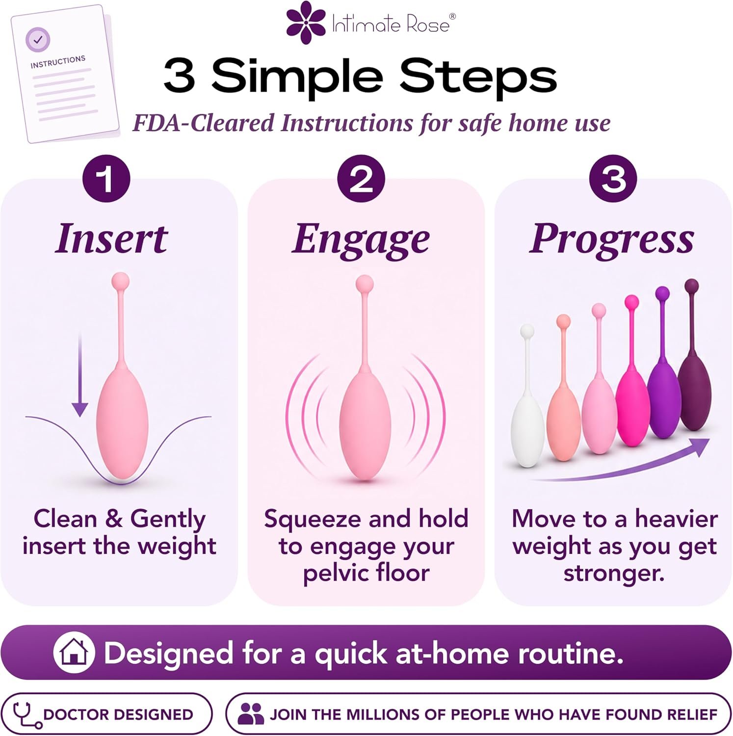 Kegel Exercise System - Pelvic Floor Exercises, Kegel Balls Weights | Set of 6 Premium Silicone Kegel Exercise Weights & Control with Training Kit for Women: Beginners & Advanced - Image 8