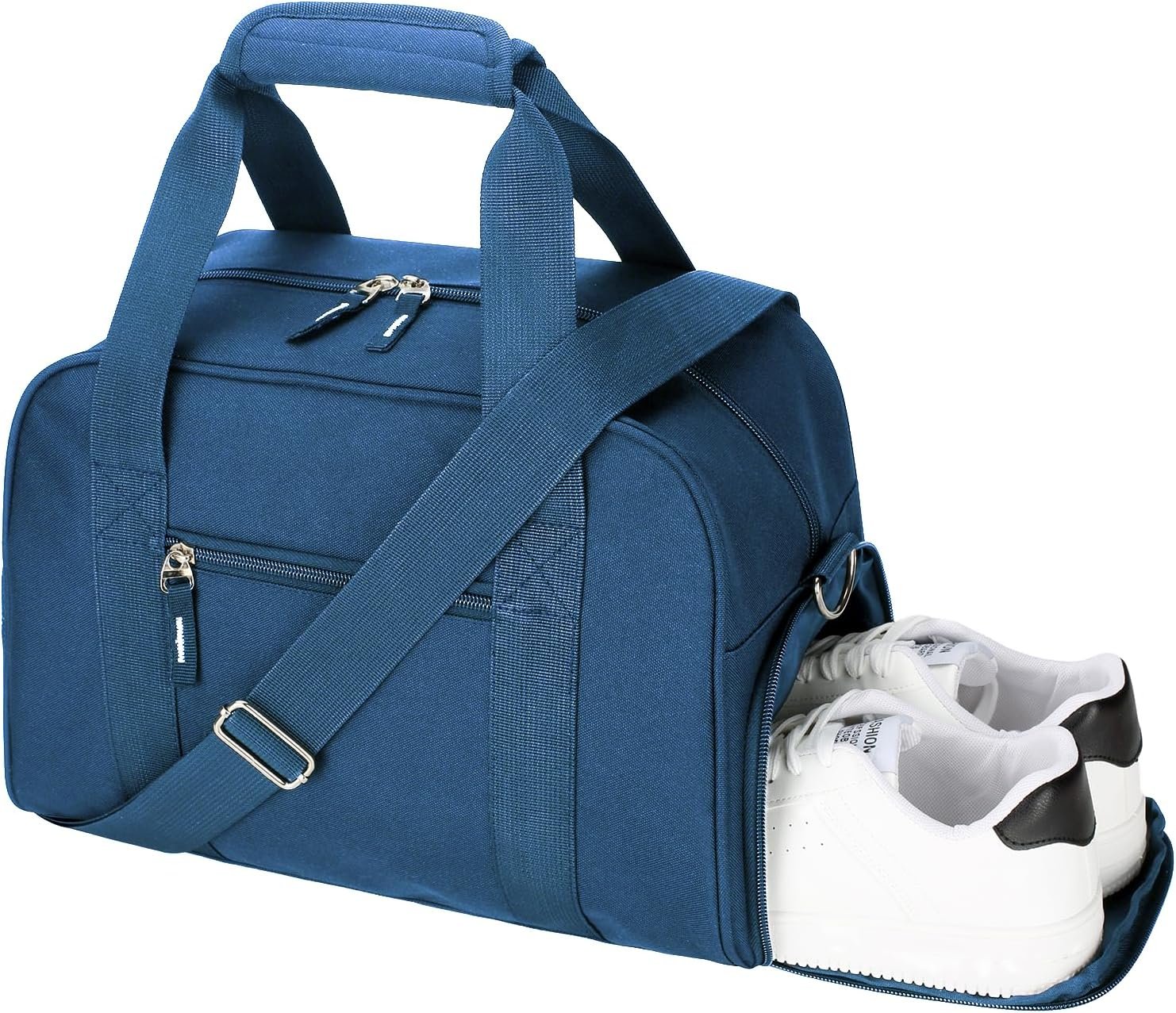 SeaRock 14 inch Small Gym Bag for Men & Women, Mini Duffle Bag with Shoe Compartment, Carry On Duffel Bag for Travel Sports, Navy Blue