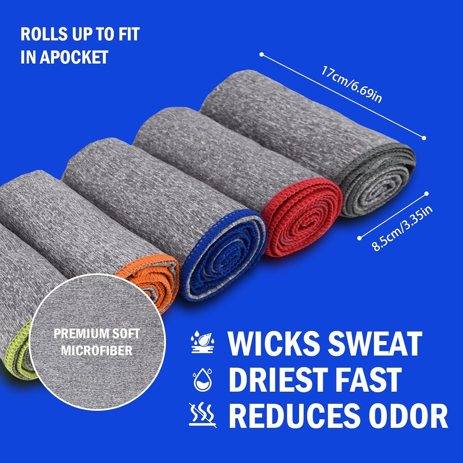 Microfiber Quick Dry Gym Towel, Lint Free Odor-Free Absorbent Fiber, Fast Drying, Men & Women Workout Gear for Body Sweat, Working Out, Towels (Grey, 5Pack - 16 * 27Inch) - Image 4