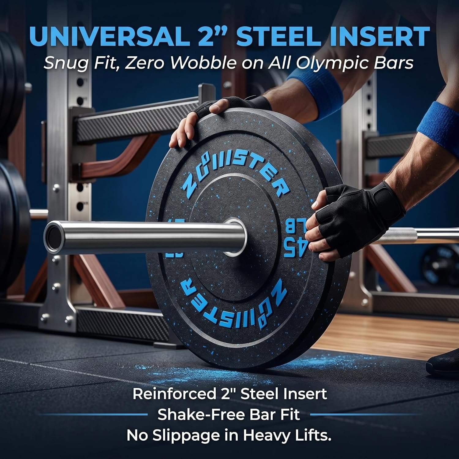 2-Inch Bumper Plate, Olympic Weight Plate HIGH BOUNCE | ODOR-FREE | NOISE-REDUCING | ABSORB IMPACT Bumper Weight Plate with Steel Insert Strength Training Weight Lifting Plate - Image 4