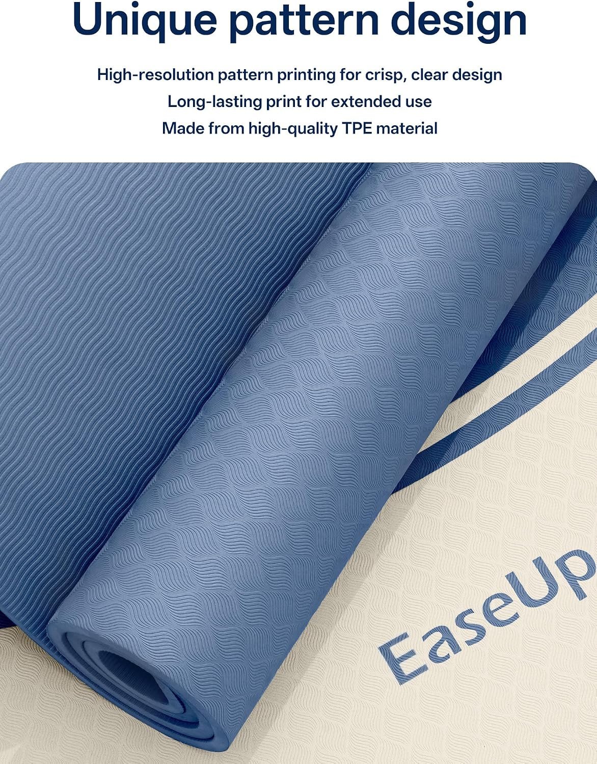 EaseUp 10mm Thick Yoga Mat, 73"×31.5" Extra Wide, Non-Slip with Strap | Extra thick 0.4inch yoga mats for Yoga,Exercise,Pilates and Fitness, for Women Men Home Workout - Image 3