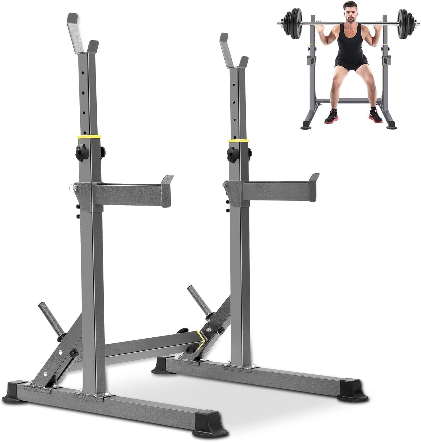 K KiNGKANG Squat Rack, 600lbs Adjus...