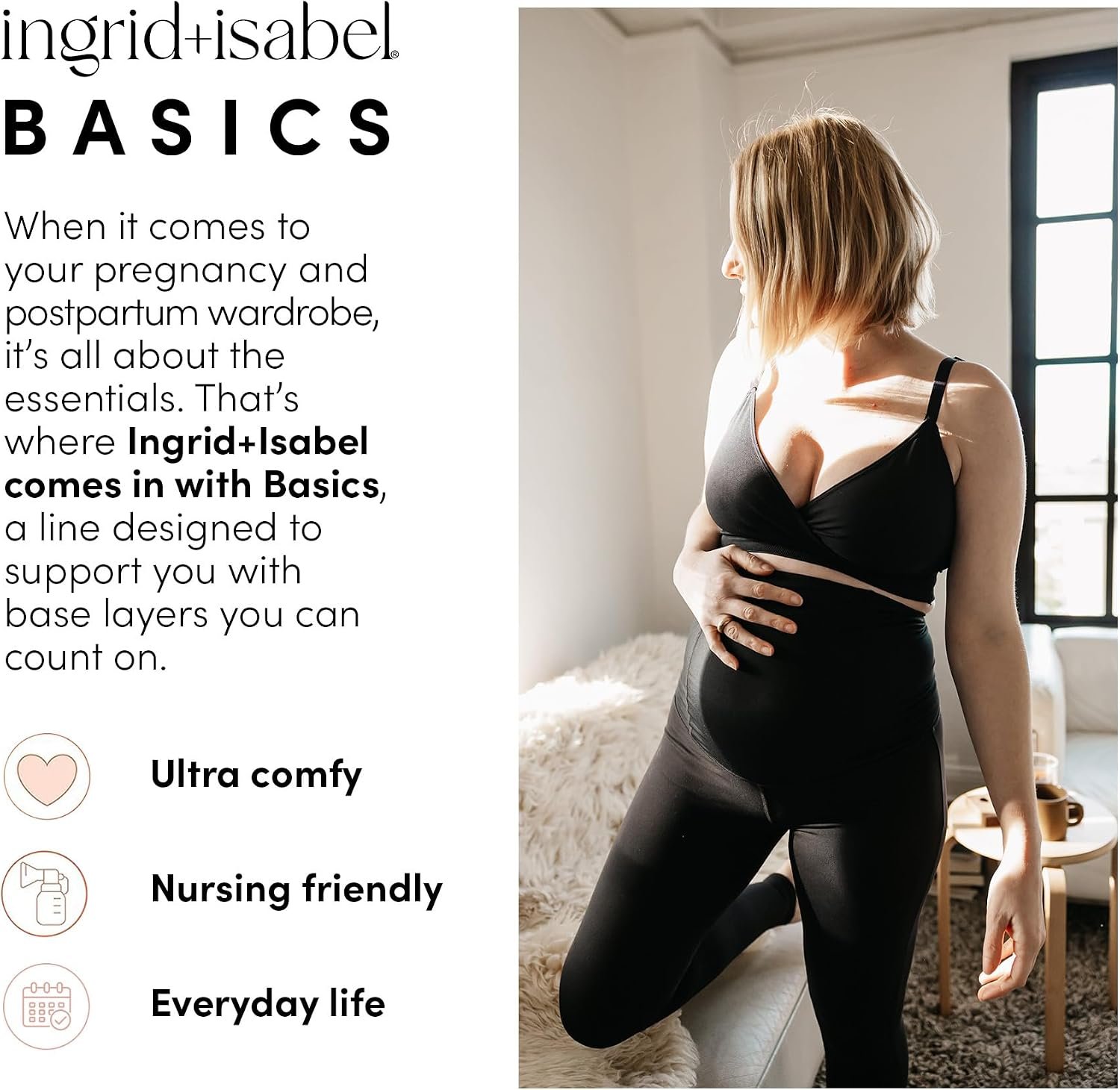 Ingrid & Isabel | Basics Postpartum Compression Leggings | Postpartum Leggings for Tummy Control & Support - Image 7