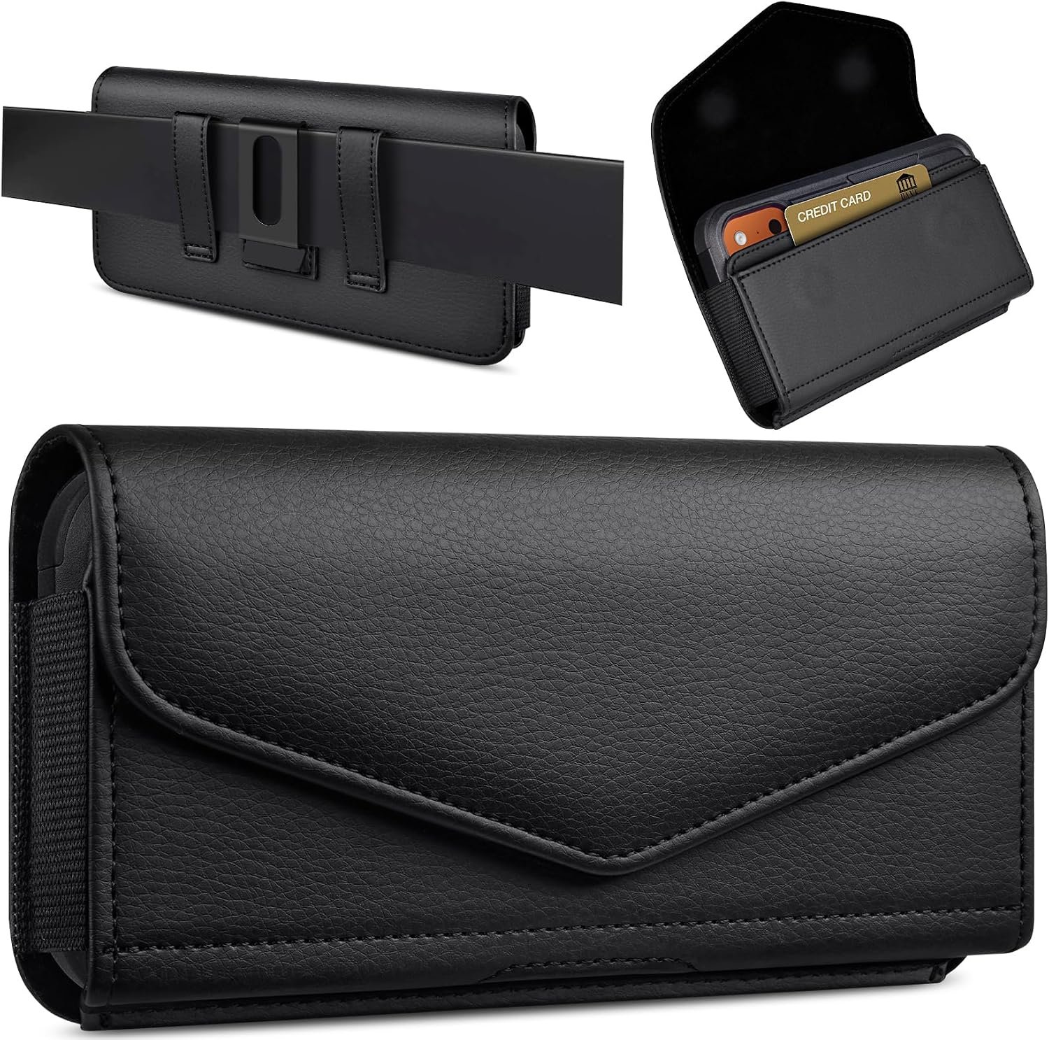 Leather Cell Phone Holster with Car...