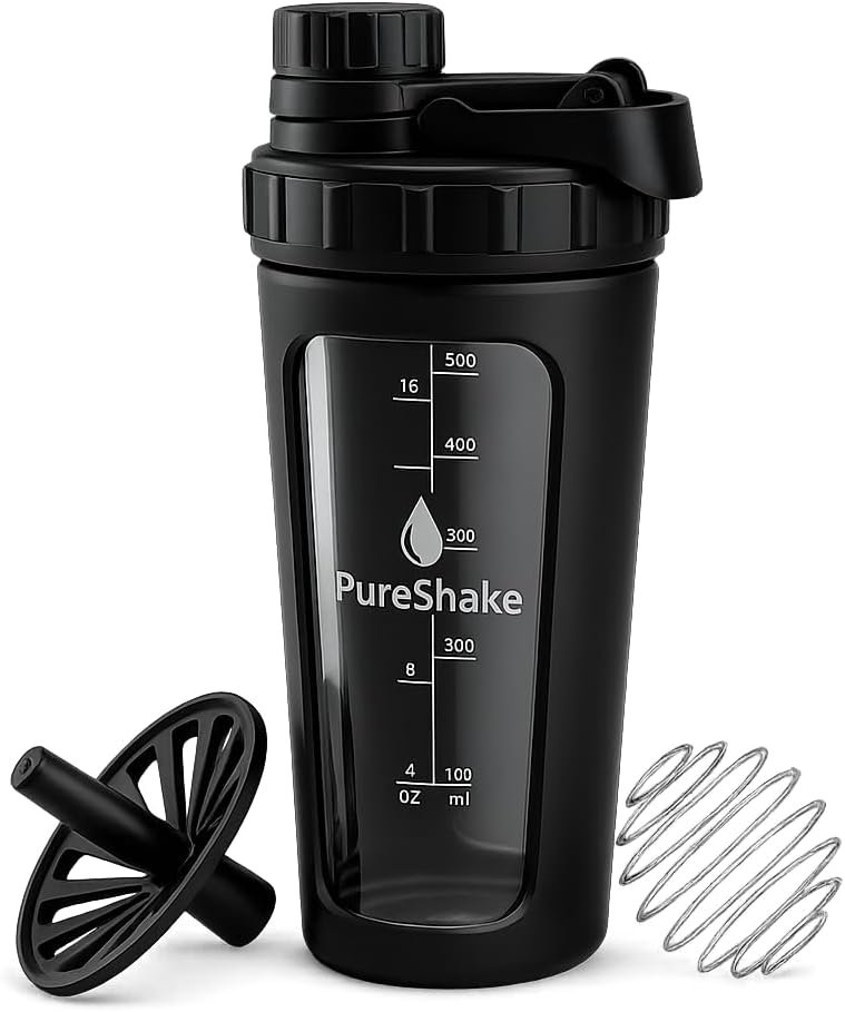 Paddi Glass Protein Shaker Bottle &...