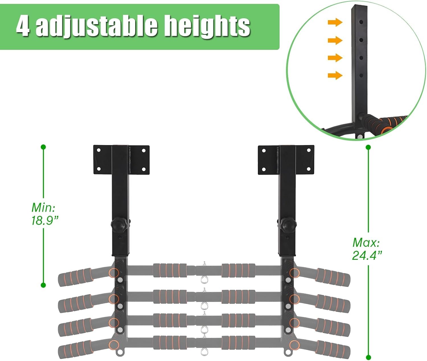 Wall Mount Pull Up Bar Wall Mounted Body Press Pull Up Bar Gym Chin-Up for Upper Body Workout - Image 2