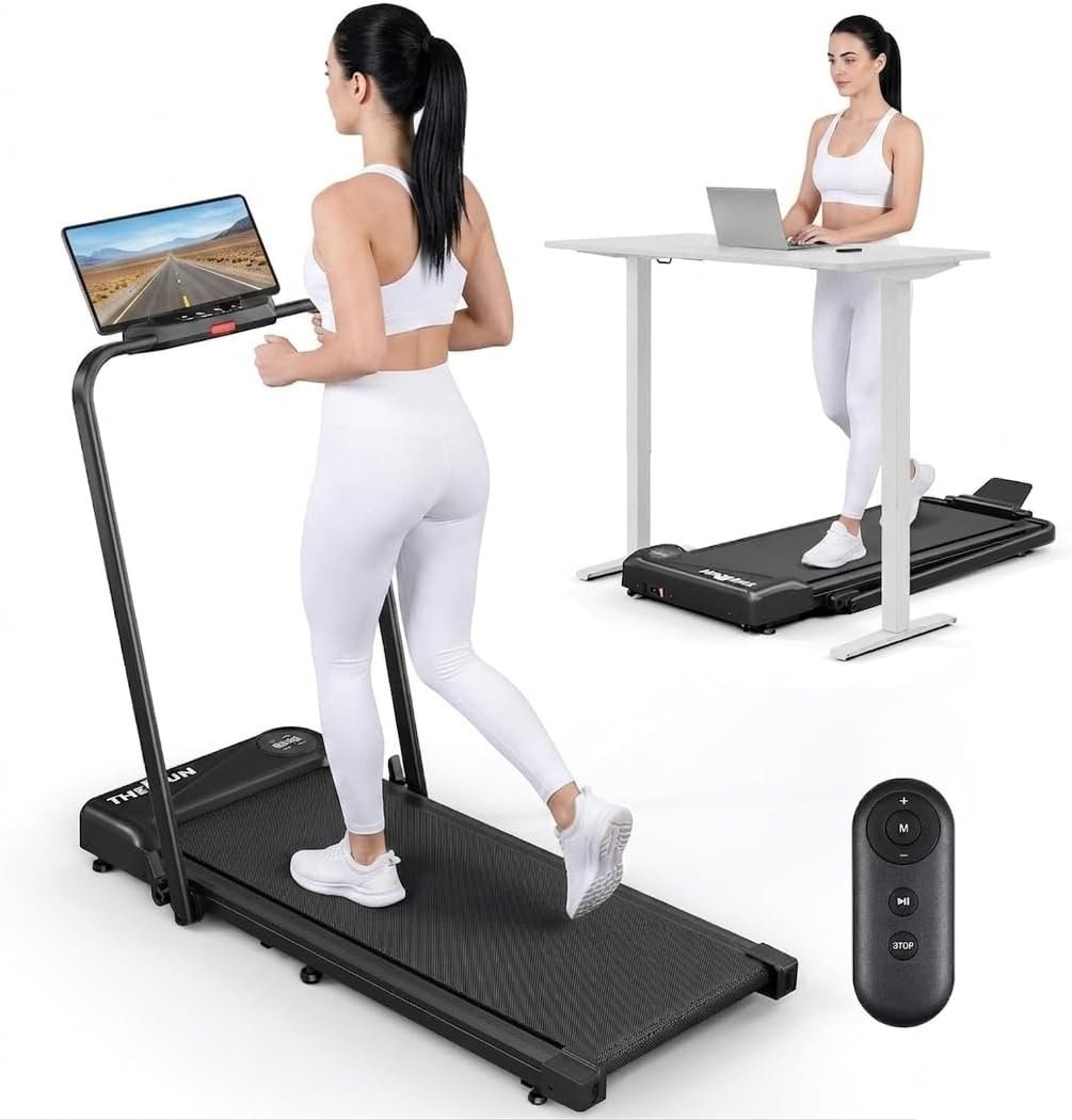 THERUN Walking Pad with Handle Bar,...