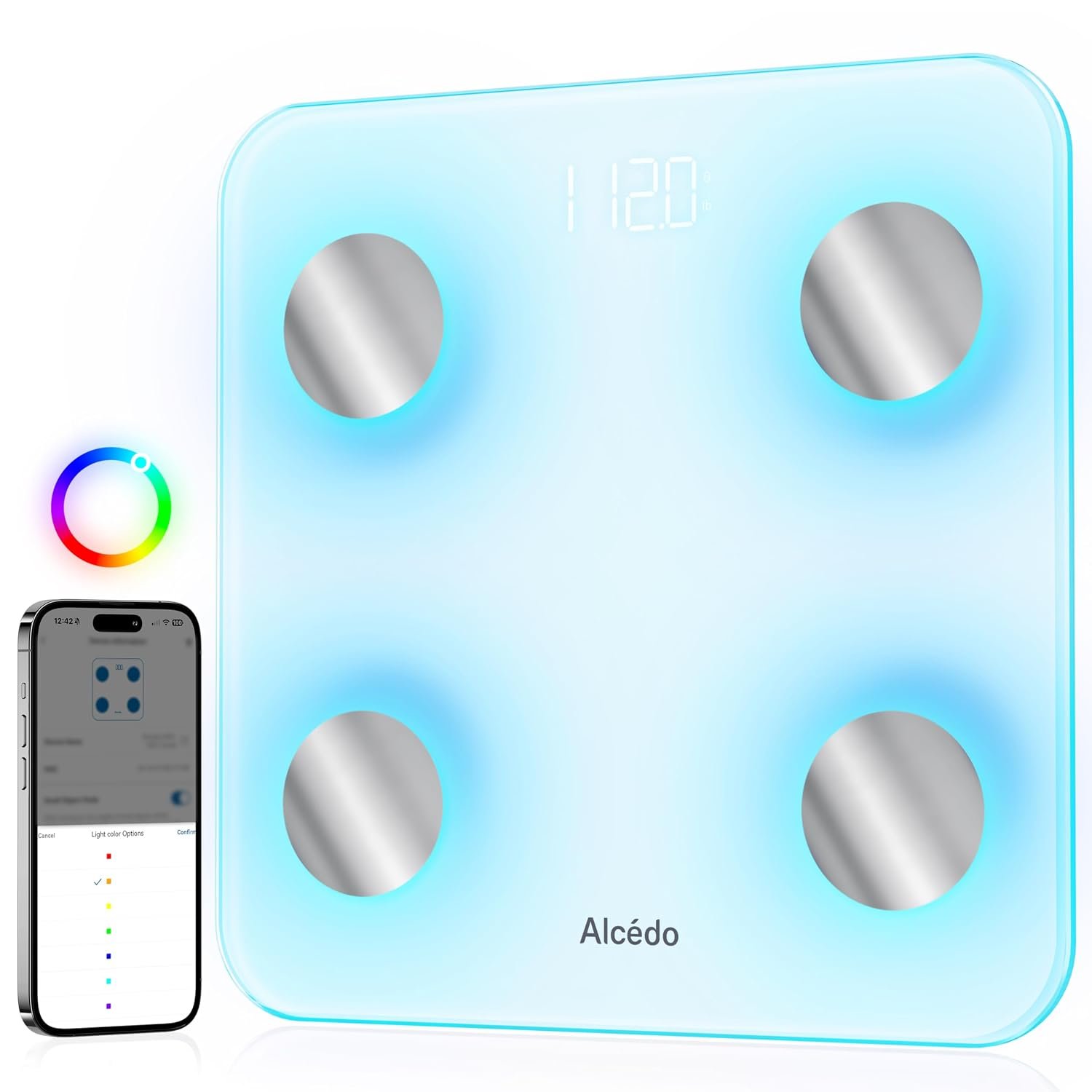Alcedo Smart Body Fat Scale, Color-...
