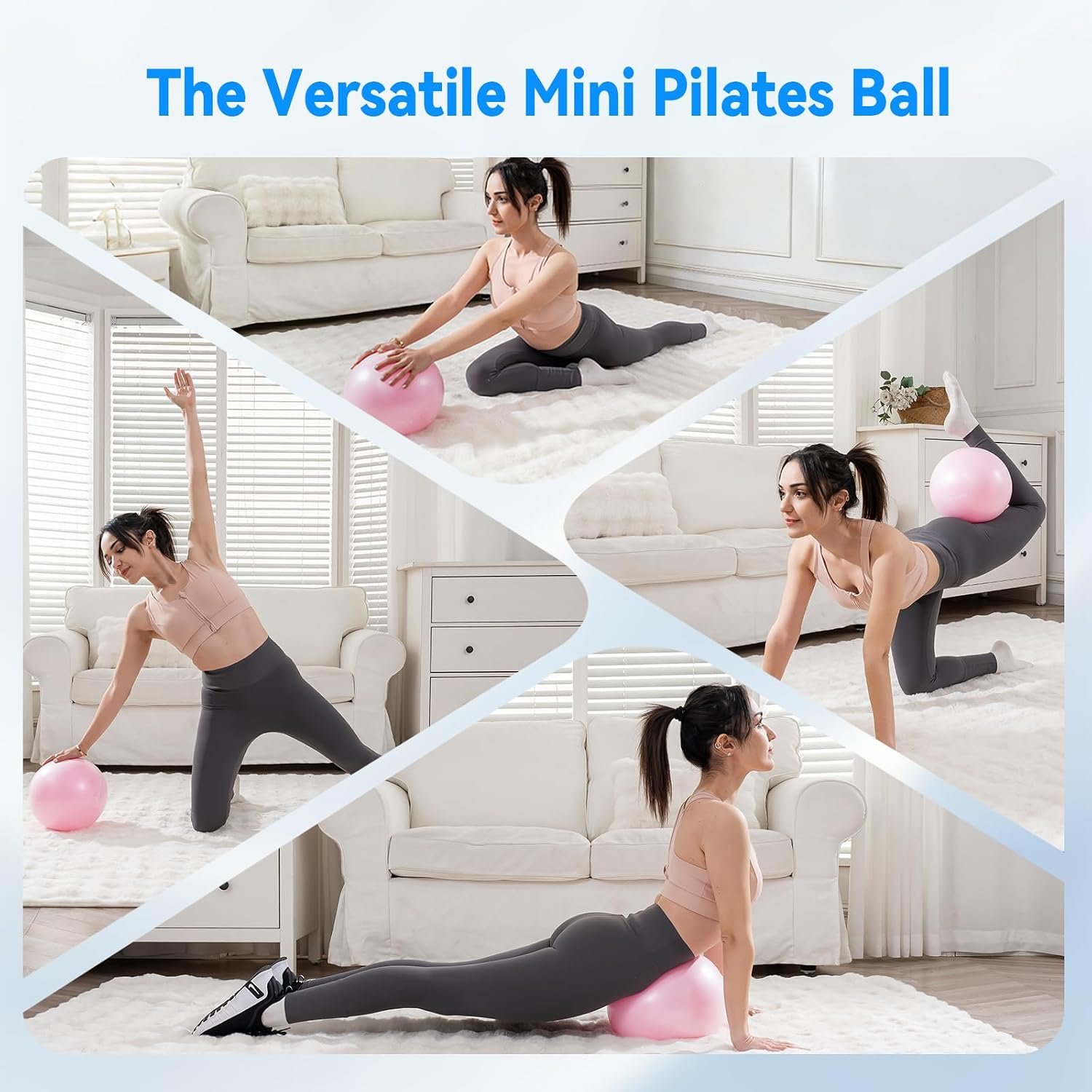 9 Inch Pilates Ball, Mini Exercise Ball for Yoga, Barre & Fitness Training - Image 7