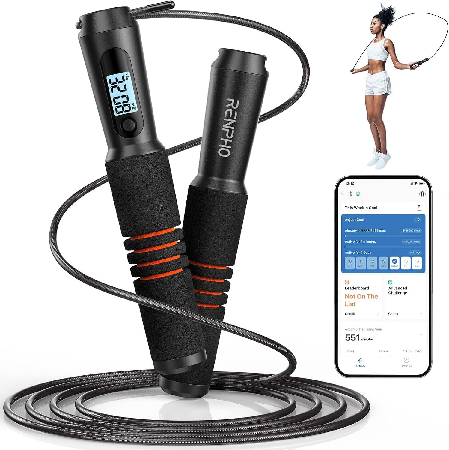 RENPHO Smart Jump Rope with Counter...