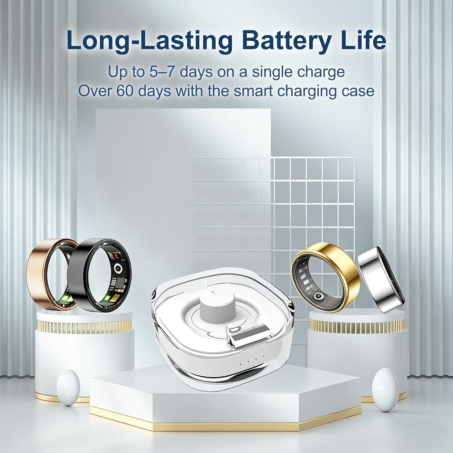 Smart Ring Health & Fitness Tracker for Men & Women, Heart Rate, SPO₂, Sleep & Activity Monitoring, IP68 Waterproof, Long Battery Life, Family Care Mode, No Subscription Fee (Gold, 9) - Image 11