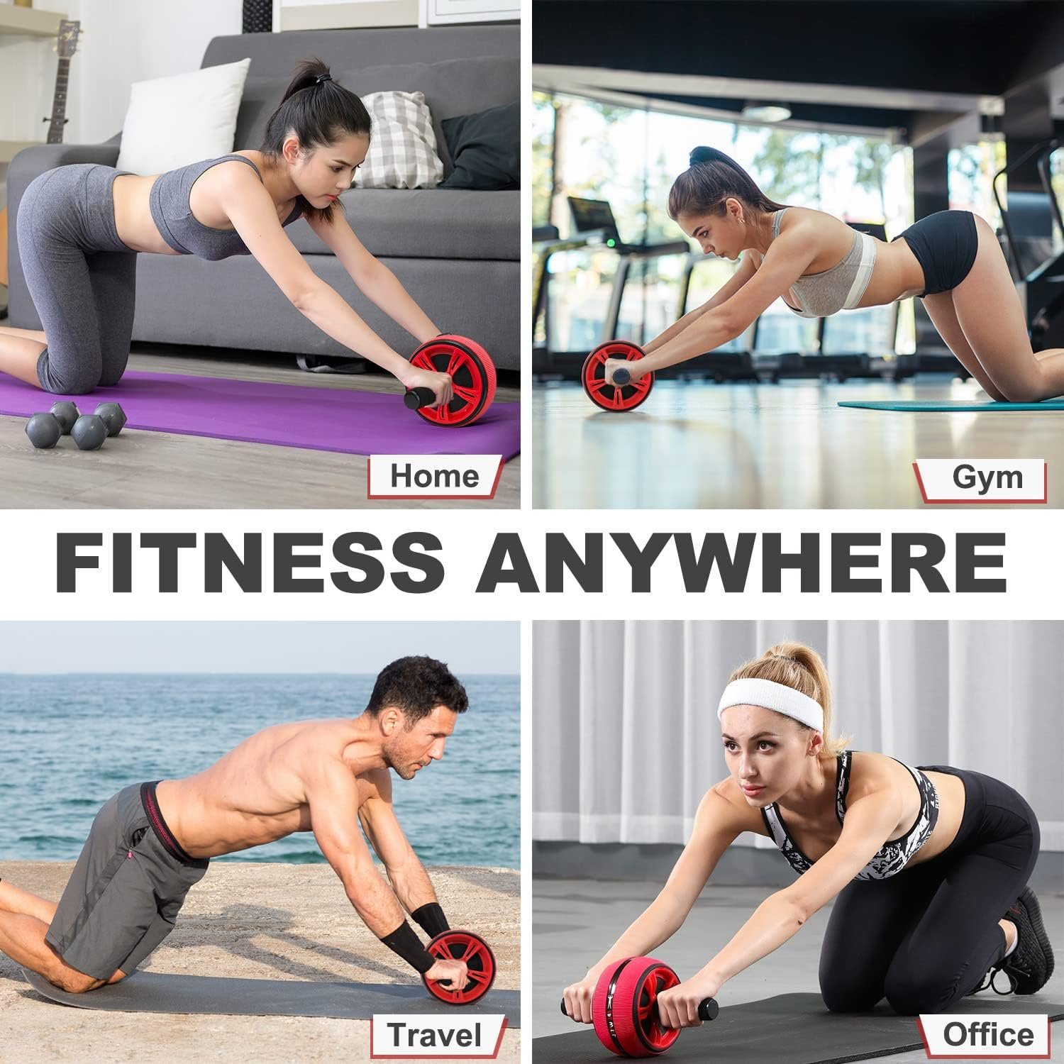 Ab Roller Wheel, Abs Workout Equipment for Abdominal & Core Strength Training, Exercise Wheels for Home Gym Fitness, Wider Ab Machine with Knee Pad Accessories - Image 7