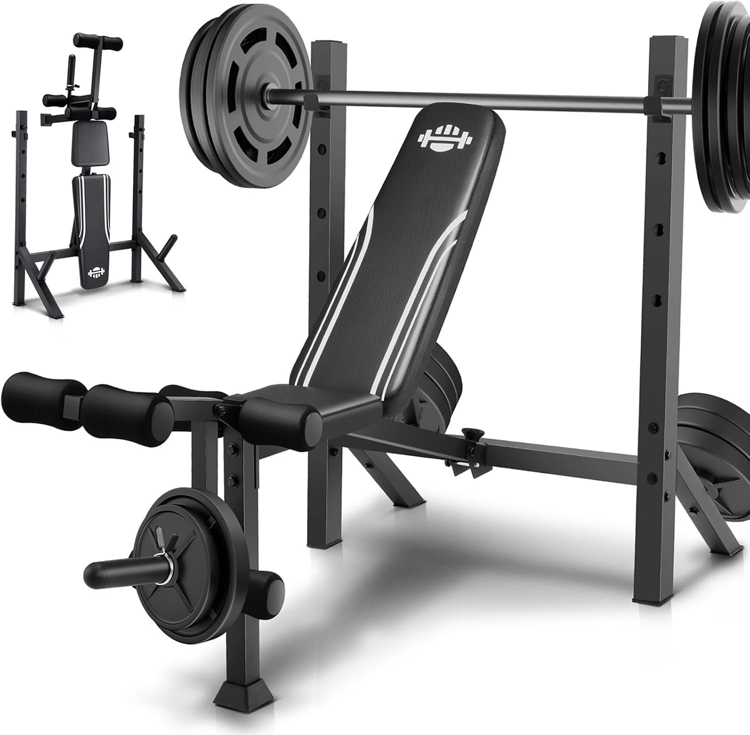 ANCHEER 900LBS Weight Bench Set wit...