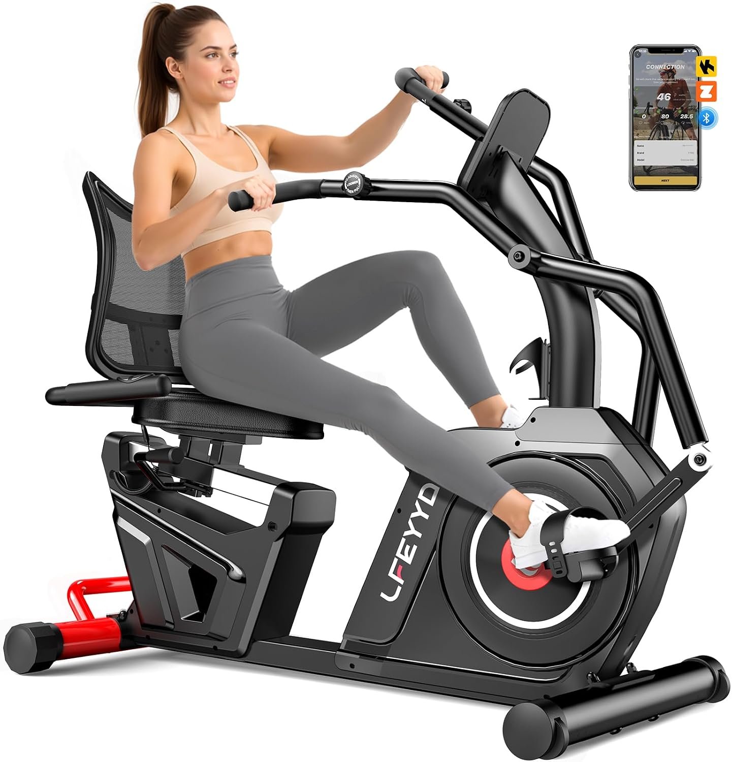 Recumbent Exercise Bike for Home, S...