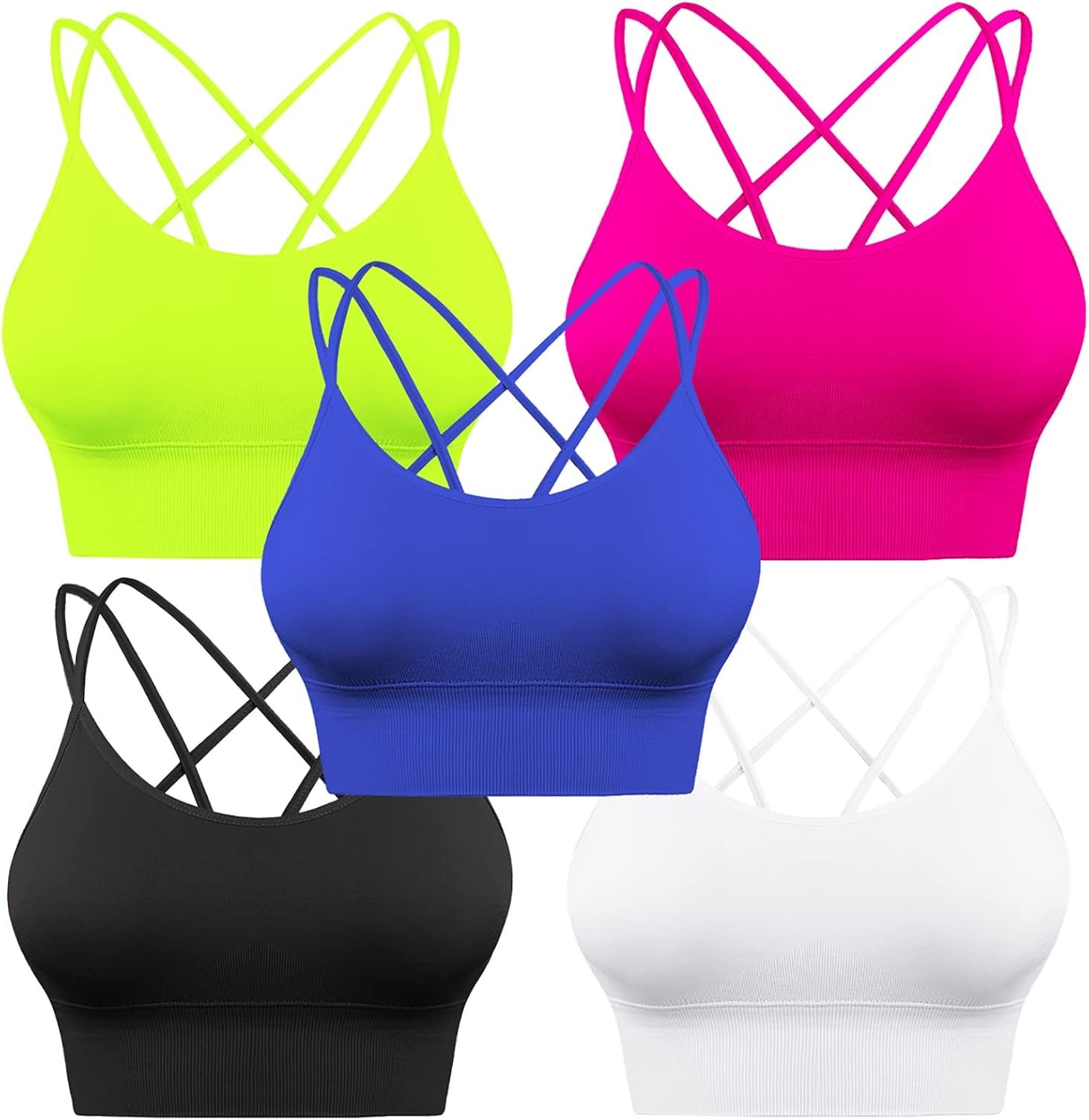 Sykooria 3 Pack Strappy Sports Bra ...