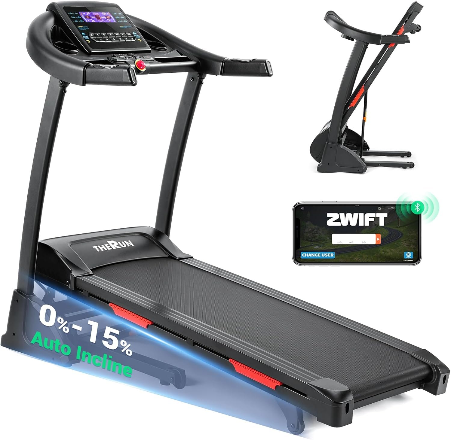 THERUN Treadmill for Home 15% Runni...