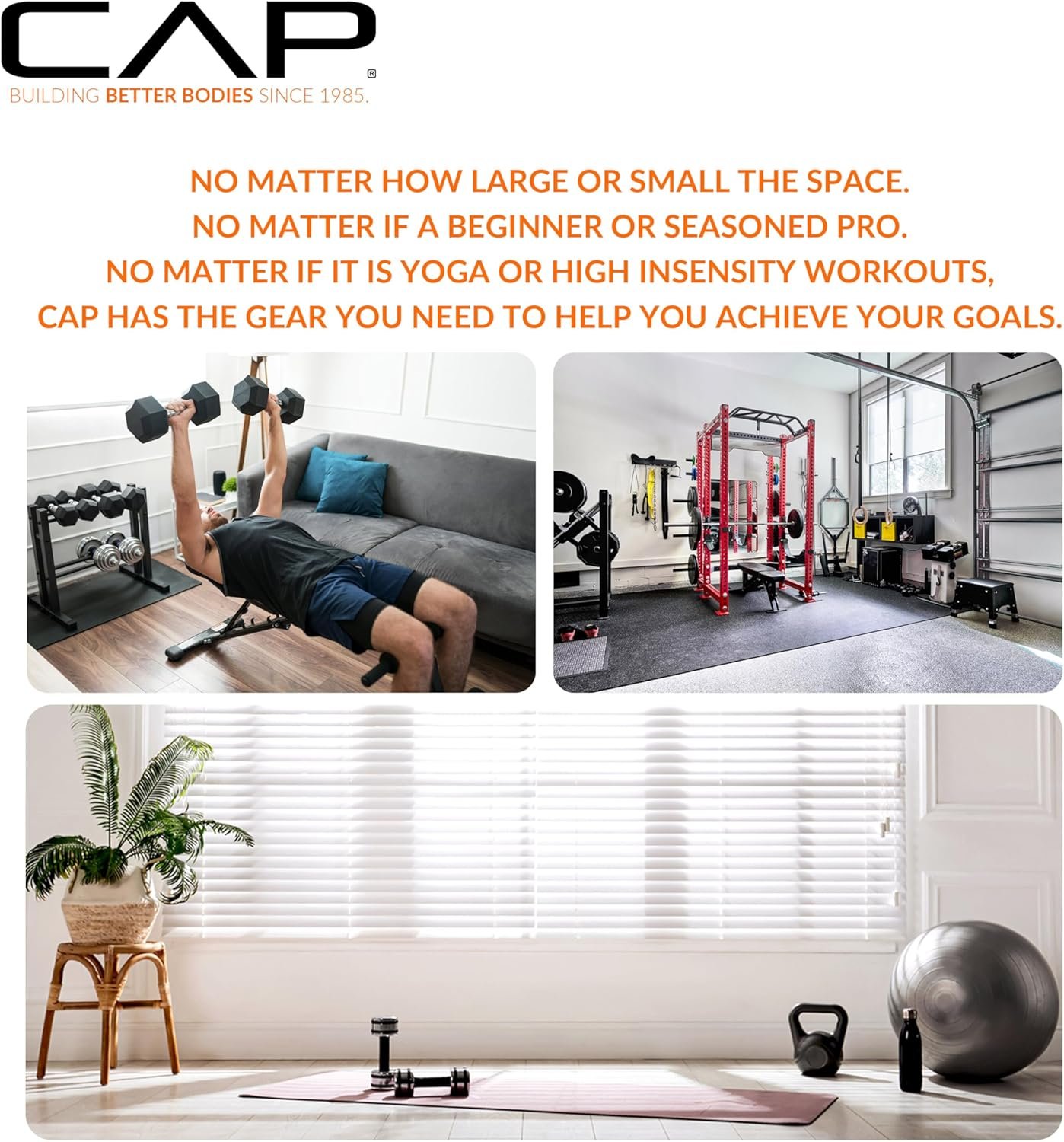 CAP Rubber Coated Dumbbell Weight Set with Vertical Rack | 100 lb, 150 lb, and 210 lb Options - Image 10
