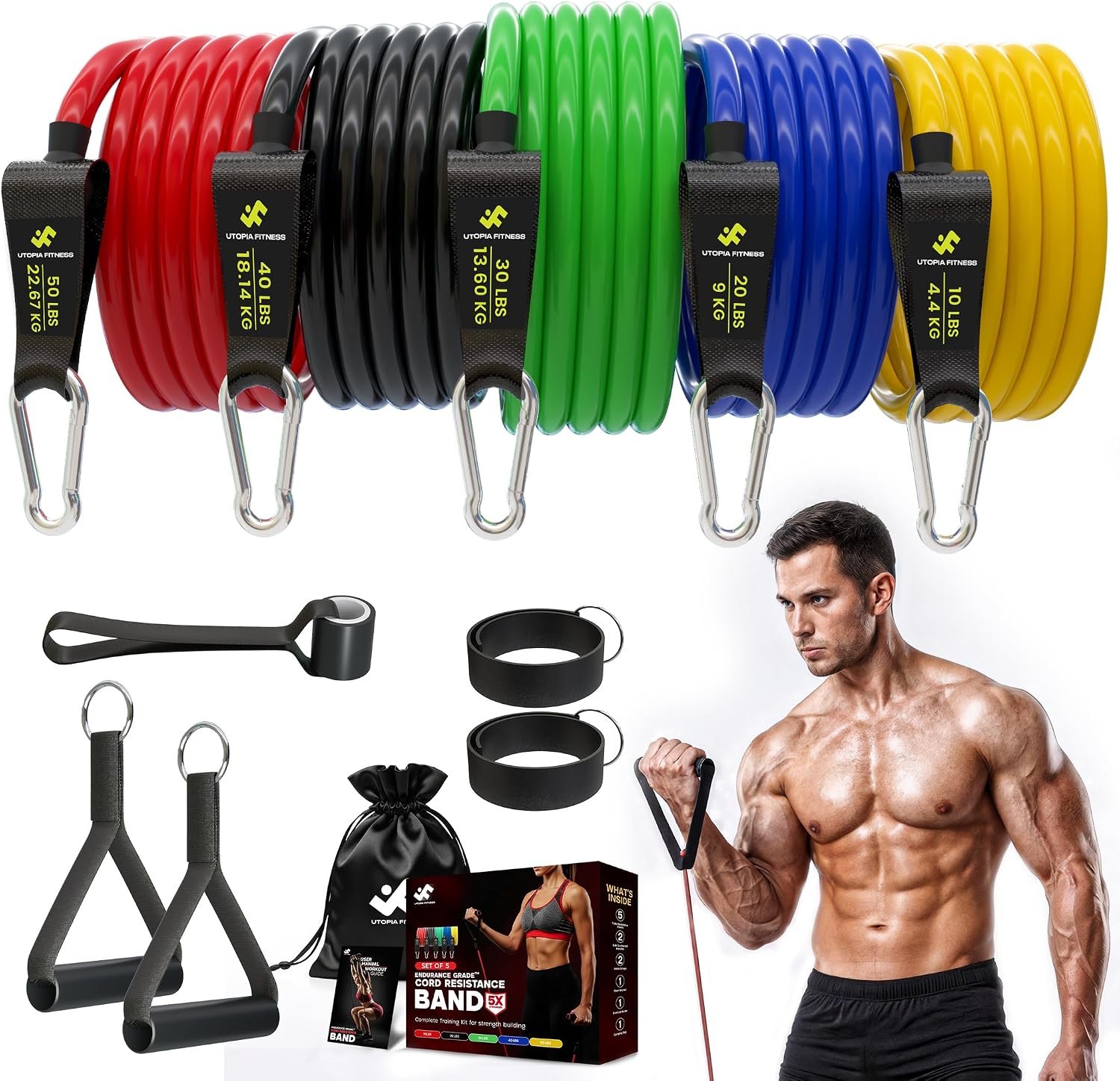 Resistance Bands with Handles, 150 ...