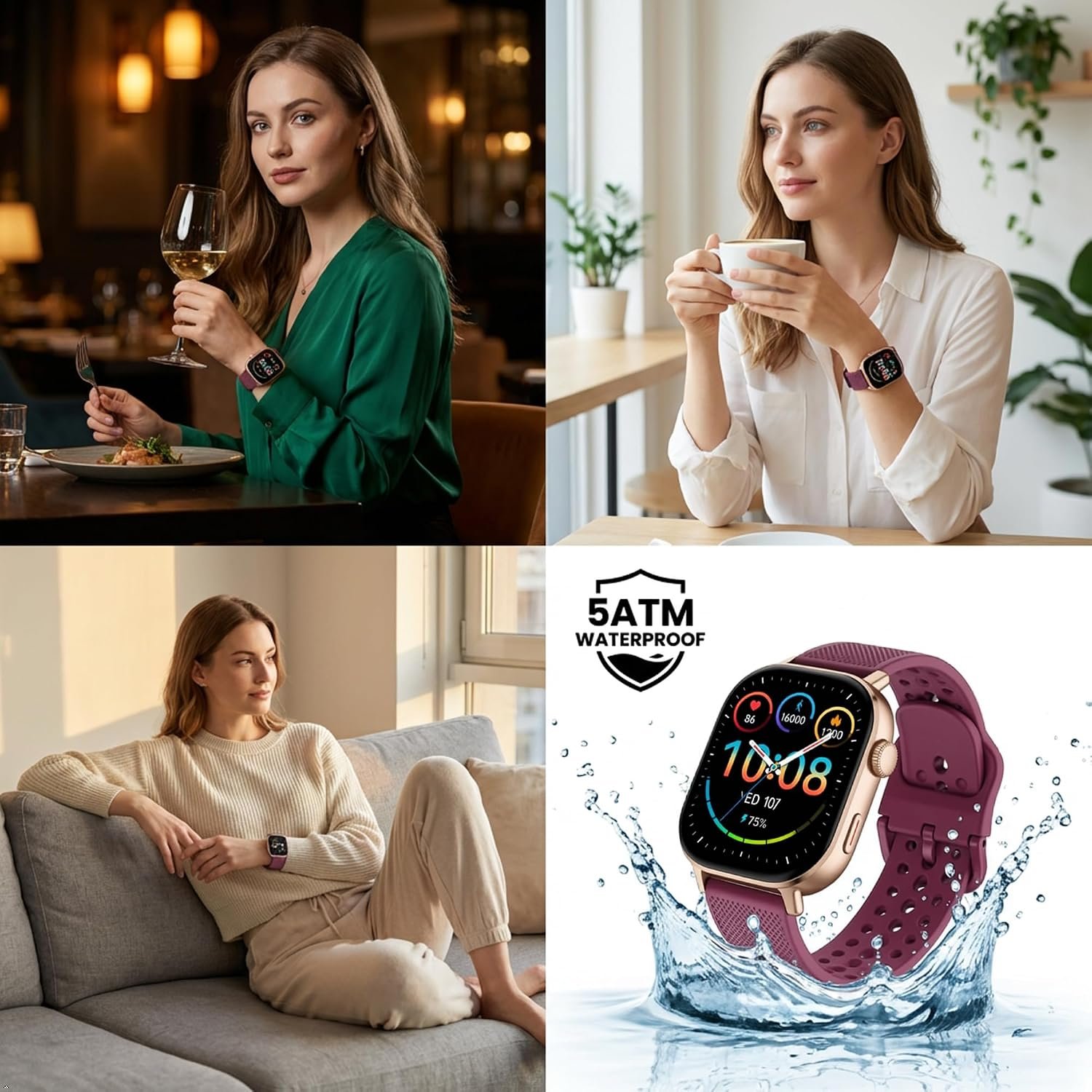 Built-in GPS Distance Tracking Watch for Men and Women, Average Pace Running & Swim Watch, Waterproof, Long Battery Life(Gold) - Image 5