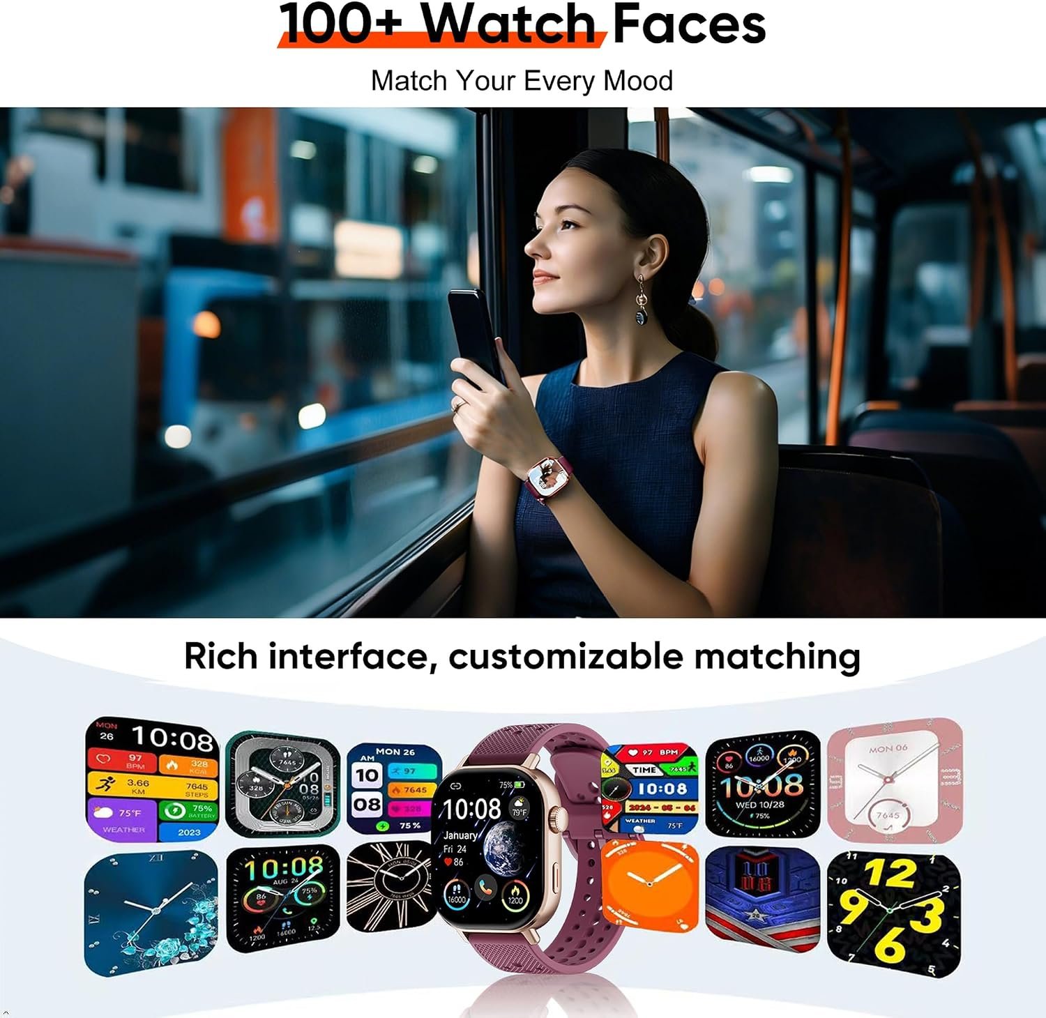 Built-in GPS Distance Tracking Watch for Men and Women, Average Pace Running & Swim Watch, Waterproof, Long Battery Life(Gold) - Image 8