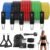 WHATAFIT Resistance Bands, 5 Level Exercise Bands with Handles for Workout | 10-30 lbs, stackable to 100. Natural latex, ankle straps, door anchor, guide. For strength, yoga,workout