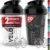 VELOMIX 2 Pack 20oz Protein Shaker Bottle for Protein Mixes, Black/Transpar | 2x Wire Whisk, Leak Proof Shaker Cups for Protein Shakes, Stackable, Dishwasher safe, BPA free, Pre Workout and Fitness ready
