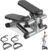 Sweetcrispy Mini Stair Stepper with Resistance Bands, Hydraulic Home Stepper Machine, 300 LBS Weight Capacity, Compact Cardio Equipment with LCD Monitor, No Assembly Required