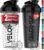 VELOMIX 2 Pack 28oz Protein Shaker Bottle for Protein Mixes, Black/Transpar | 2x Wire Whisk, Leak Proof Shaker Cups for Protein Shakes, Stackable, Dishwasher safe, BPA free, Pre Workout and Fitness ready