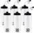 50 Strong 1 Liter BPA-Free Plastic Round Sports Water Bottle with Straw – 6 Pack