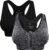 WANAYOU Women’s Zip Front Sports Bra Wireless Post-Surgery Bra Workout Bras